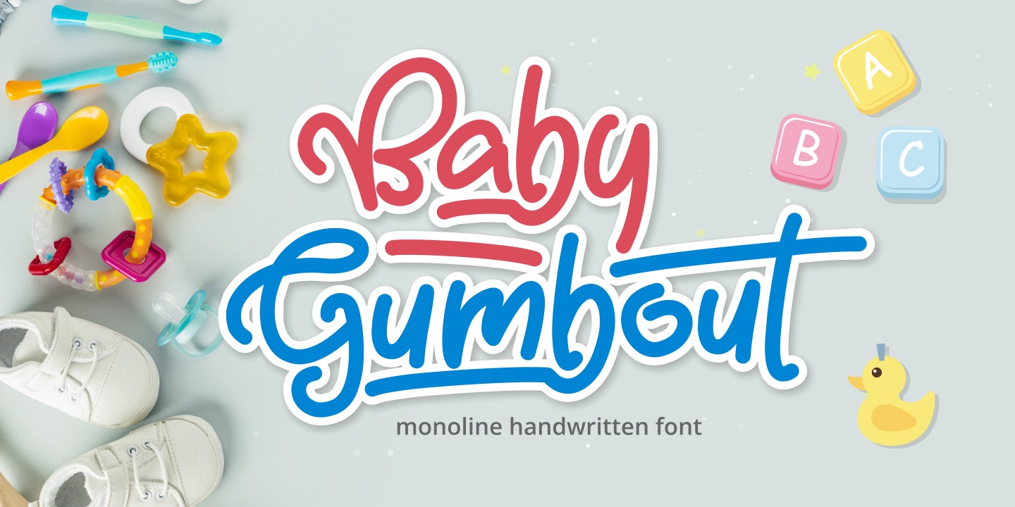 Beispiel einer Baby Gumbout-Schriftart